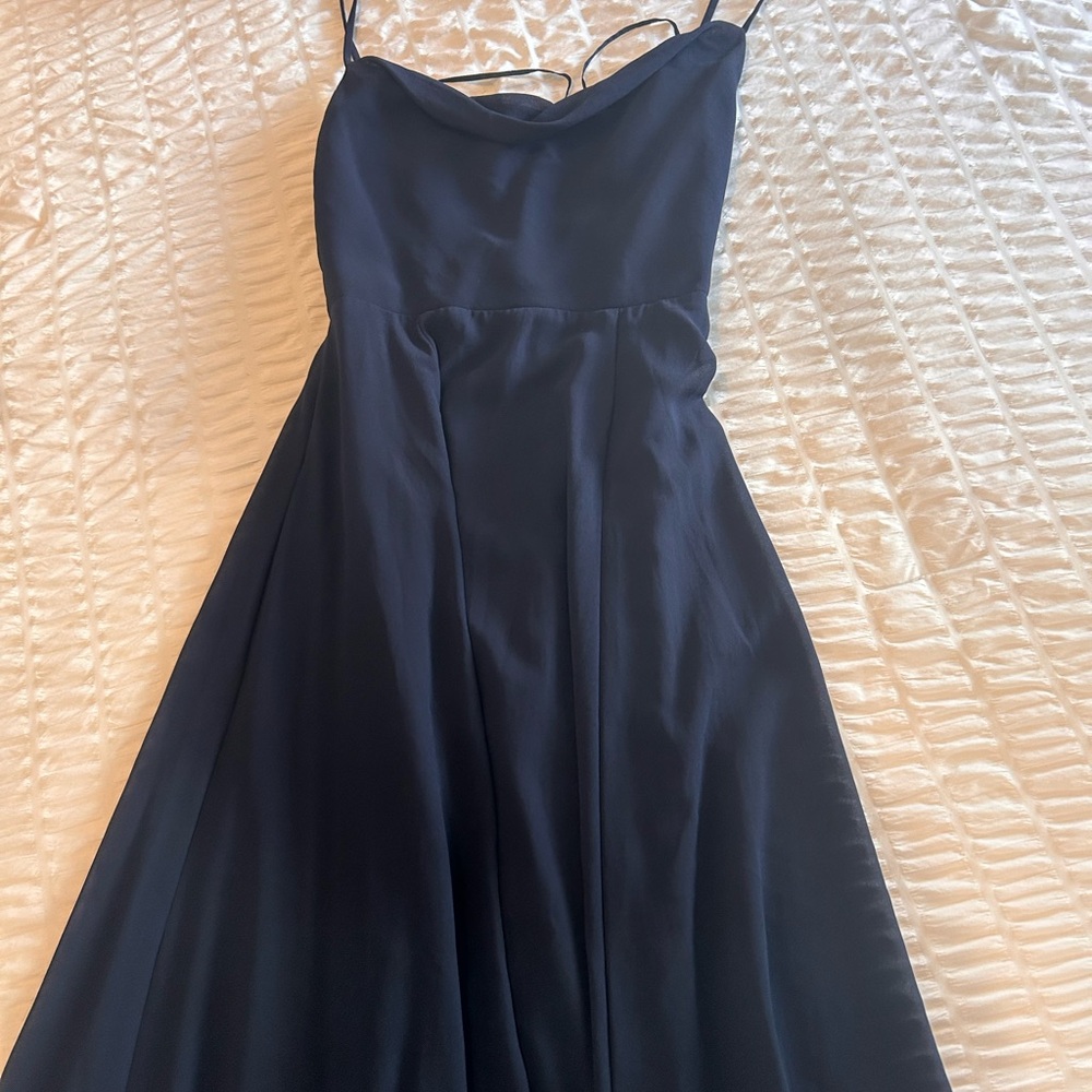 Amsale Strapless Midnight Blue Dress